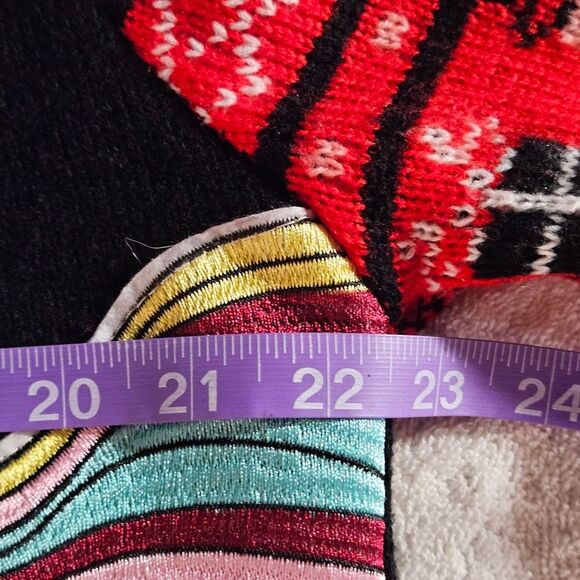 You Look Ugly Today Black Embroidered Unicorn Crew Neck Knit Christmas Sweater - Picture 10 of 14